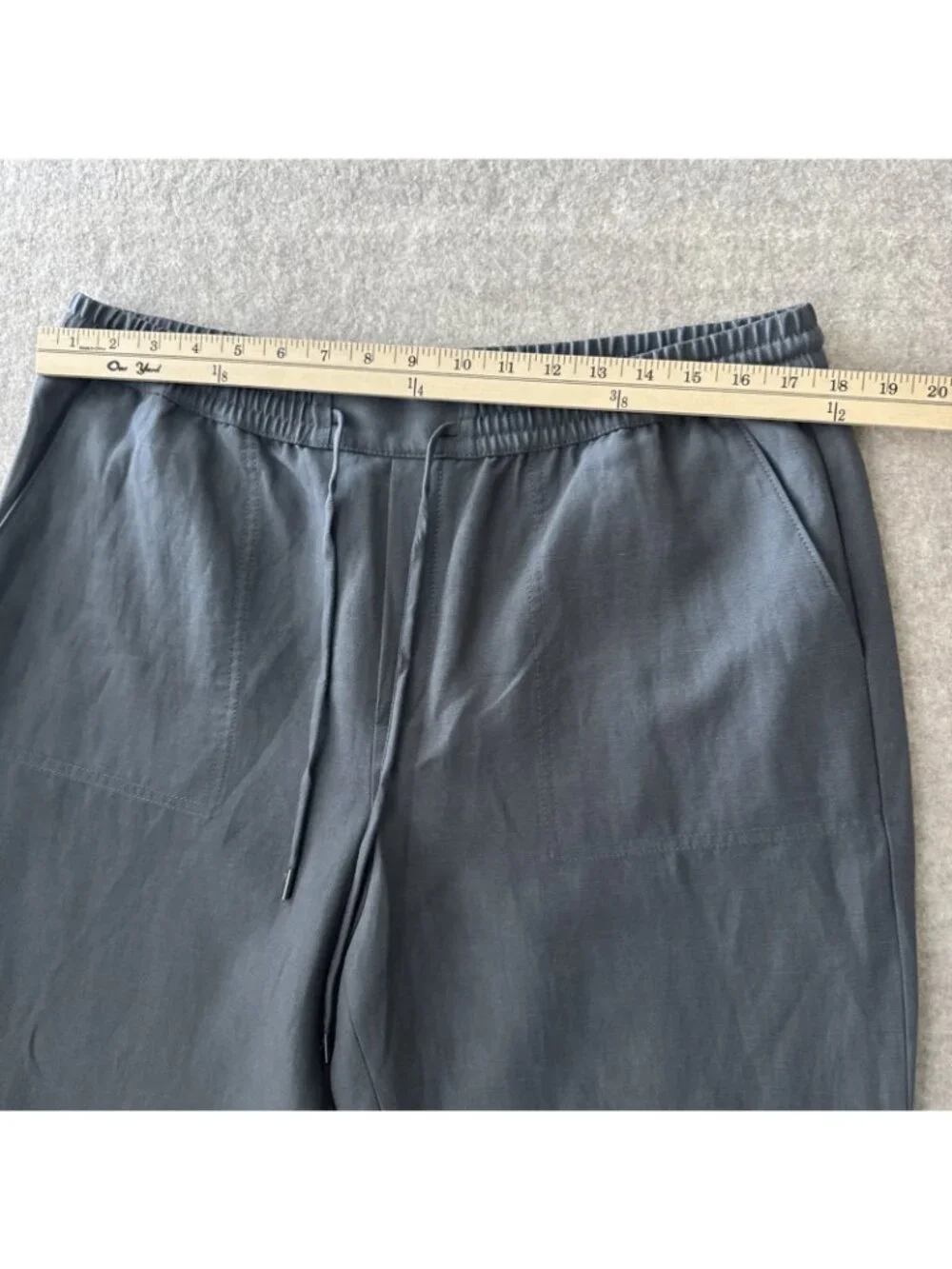 Banana Republic Tencel Linen Pants Womens Large Gray Slim Ankle Crop New